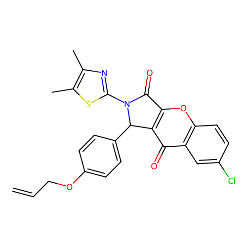 7-chloro-2-(4,5-dimethyl-1,3-thiazol-2-yl)-1-[4-(prop-2-en-1-yloxy)phenyl]-1,2-dihydrochromeno[2,3-c]pyrrole-3,9-dione structure