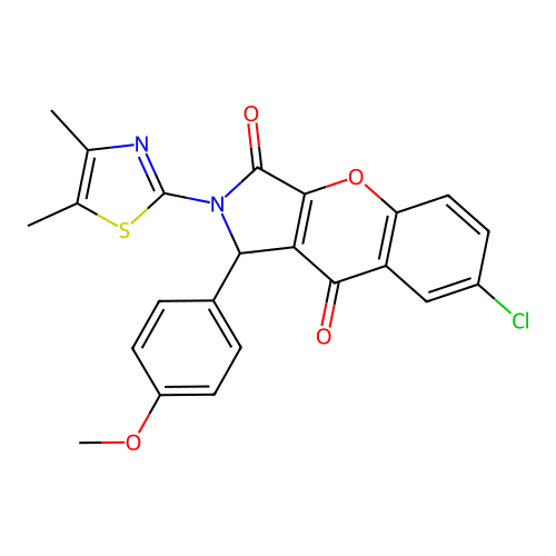7-chloro-2-(4,5-dimethyl-1,3-thiazol-2-yl)-1-(4-methoxyphenyl)-1,2-dihydrochromeno[2,3-c]pyrrole-3,9-dione structure