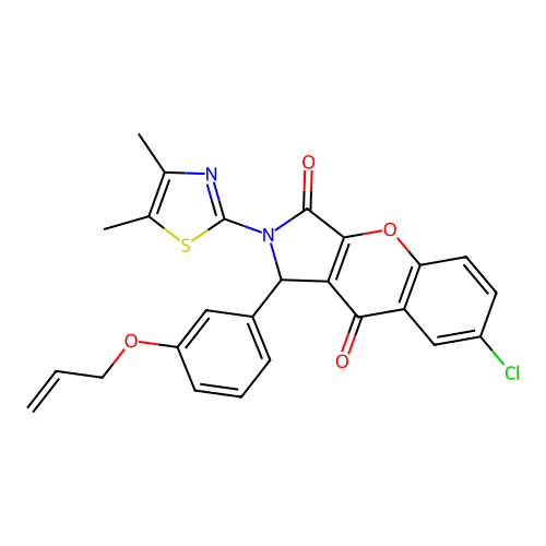7-chloro-2-(4,5-dimethyl-1,3-thiazol-2-yl)-1-[3-(prop-2-en-1-yloxy)phenyl]-1,2-dihydrochromeno[2,3-c]pyrrole-3,9-dione structure
