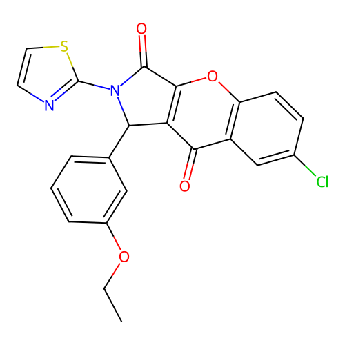 7-chloro-1-(3-ethoxyphenyl)-2-(1,3-thiazol-2-yl)-1H-chromeno[2,3-c]pyrrole-3,9-dione structure