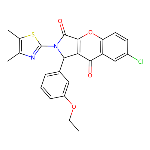 7-chloro-2-(4,5-dimethyl-1,3-thiazol-2-yl)-1-(3-ethoxyphenyl)-1,2-dihydrochromeno[2,3-c]pyrrole-3,9-dione structure