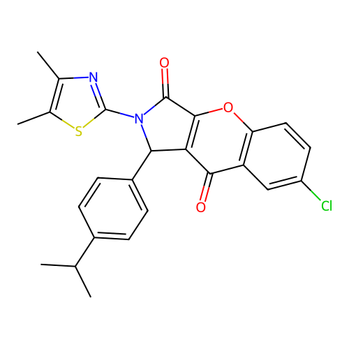 7-chloro-2-(4,5-dimethyl-1,3-thiazol-2-yl)-1-[4-(propan-2-yl)phenyl]-1,2-dihydrochromeno[2,3-c]pyrrole-3,9-dione structure
