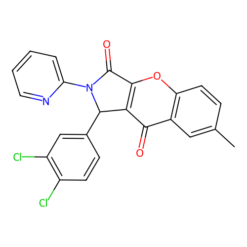 1-(3,4-dichlorophenyl)-7-methyl-2-(pyridin-2-yl)-1,2-dihydrochromeno[2,3-c]pyrrole-3,9-dione structure