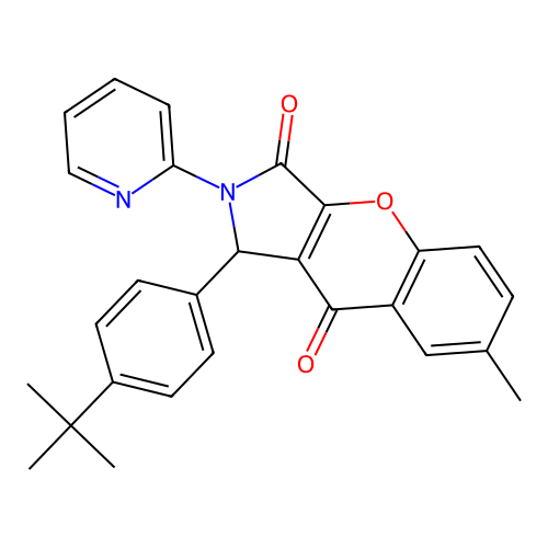 1-(4-tert-butylphenyl)-7-methyl-2-(pyridin-2-yl)-1,2-dihydrochromeno[2,3-c]pyrrole-3,9-dione structure