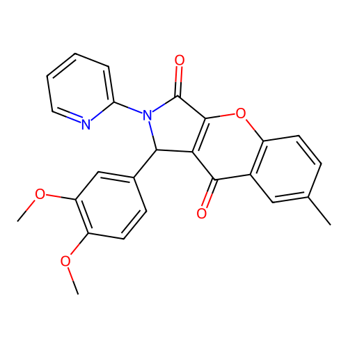 1-(3,4-dimethoxyphenyl)-7-methyl-2-(pyridin-2-yl)-1,2-dihydrochromeno[2,3-c]pyrrole-3,9-dione structure