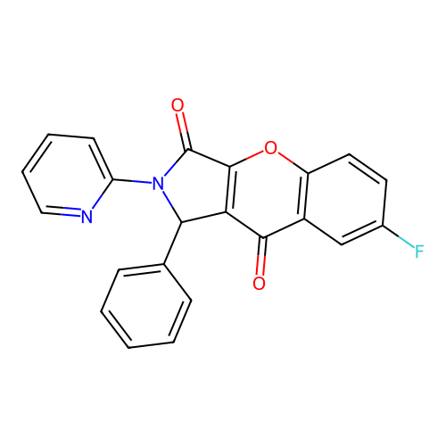 7-Fluoro-1-phenyl-2-(pyridin-2-yl)-1,2-dihydrochromeno[2,3-c]pyrrole-3,9-dione structure