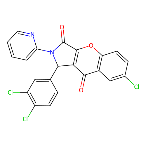 7-chloro-1-(3,4-dichlorophenyl)-2-(pyridin-2-yl)-1,2-dihydrochromeno[2,3-c]pyrrole-3,9-dione structure