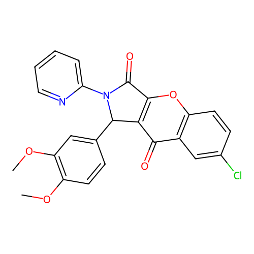 7-chloro-1-(3,4-dimethoxyphenyl)-2-(pyridin-2-yl)-1,2-dihydrochromeno[2,3-c]pyrrole-3,9-dione structure