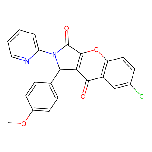 7-chloro-1-(4-methoxyphenyl)-2-(pyridin-2-yl)-1,2-dihydrochromeno[2,3-c]pyrrole-3,9-dione structure