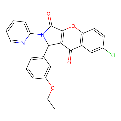 7-chloro-1-(3-ethoxyphenyl)-2-(pyridin-2-yl)-1,2-dihydrochromeno[2,3-c]pyrrole-3,9-dione structure