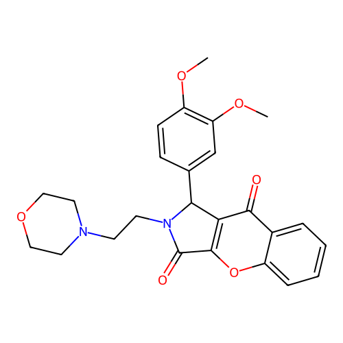 1-(3,4-dimethoxyphenyl)-2-(2-morpholin-4-ylethyl)-1H-chromeno[2,3-c]pyrrole-3,9-dione structure
