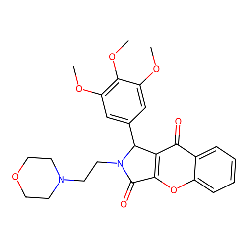 2-[2-(morpholin-4-yl)ethyl]-1-(3,4,5-trimethoxyphenyl)-1,2-dihydrochromeno[2,3-c]pyrrole-3,9-dione structure