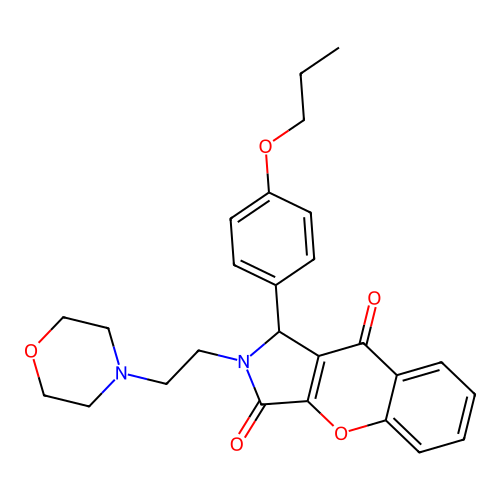 2-[2-(morpholin-4-yl)ethyl]-1-(4-propoxyphenyl)-1,2-dihydrochromeno[2,3-c]pyrrole-3,9-dione structure