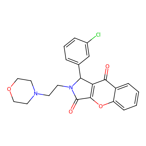 1-(3-chlorophenyl)-2-(2-morpholin-4-ylethyl)-1H-chromeno[2,3-c]pyrrole-3,9-dione structure