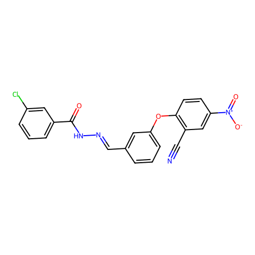 3-chloro-N'-(3-{2-cyano-4-nitrophenoxy}benzylidene)benzohydrazide structure