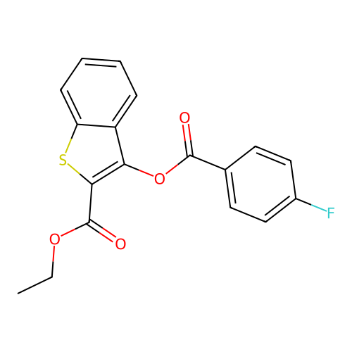 Ethyl 3-{[(4-fluorophenyl)carbonyl]oxy}-1-benzothiophene-2-carboxylate structure