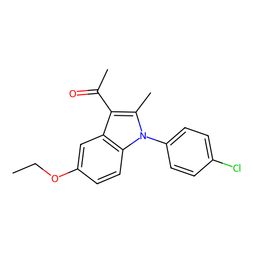 1-(1-(4-chlorophenyl)-5-ethoxy-2-methyl-1H-indol-3-yl)ethanone structure