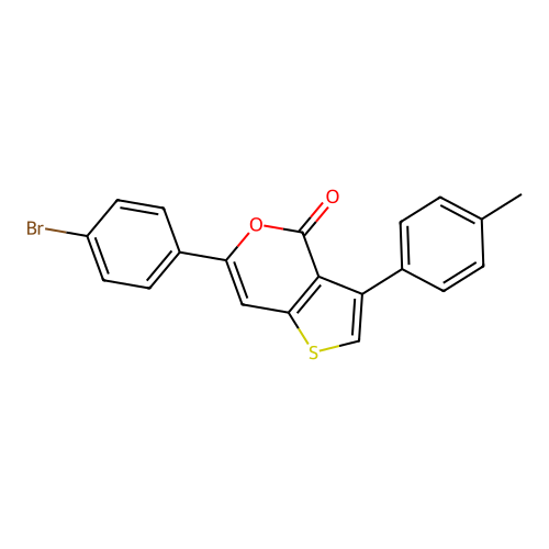 6-(4-bromophenyl)-3-(p-tolyl)-4H-thieno[3,2-c]pyran-4-one structure