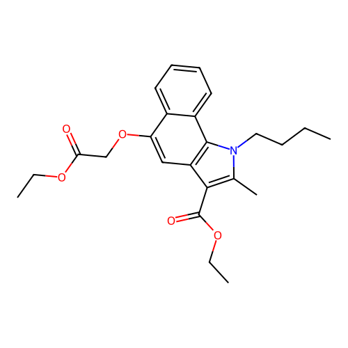 ethyl 1-butyl-5-(2-ethoxy-2-oxoethoxy)-2-methyl-1H-benzo[g]indole-3-carboxylate structure
