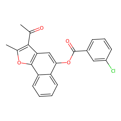 3-Acetyl-2-methylnaphtho[1,2-b]furan-5-yl 3-chlorobenzoate structure