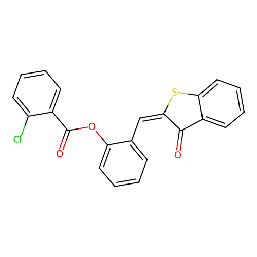 2-[(E)-(3-oxo-1-benzothiophen-2(3H)-ylidene)methyl]phenyl 2-chlorobenzoate structure