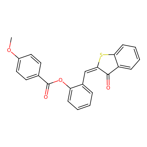 2-[(E)-(3-oxo-1-benzothiophen-2(3H)-ylidene)methyl]phenyl 4-methoxybenzoate structure