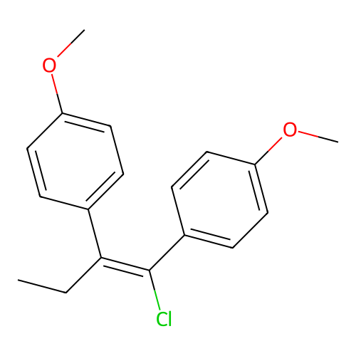 1-[1-Chloro-1-(4-methoxyphenyl)but-1-en-2-yl]-4-methoxybenzene structure