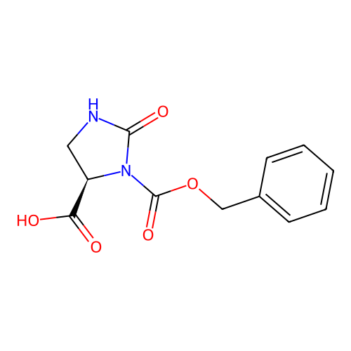 (R)-3-((Benzyloxy)carbonyl)-2-oxoimidazolidine-4-carboxylic acid structure