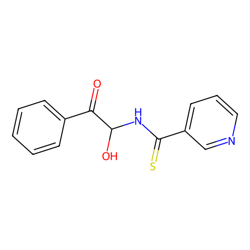 N-(1-hydroxy-2-oxo-2-phenylethyl)pyridine-3-carbothioamide structure