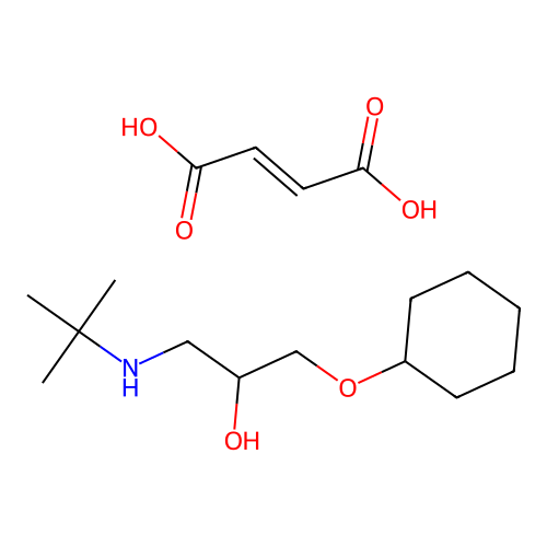 2-Propanol, 1-(tert-butylamino)-3-cyclohexyloxy-, maleate structure