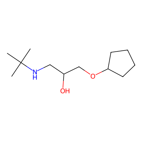 1-(Tert-butylamino)-3-(cyclopentyloxy)-2-propanol hydrochloride structure