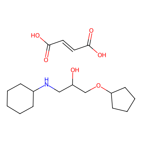 2-Propanol, 1-cyclohexylamino-3-cyclopentyloxy-, maleate structure