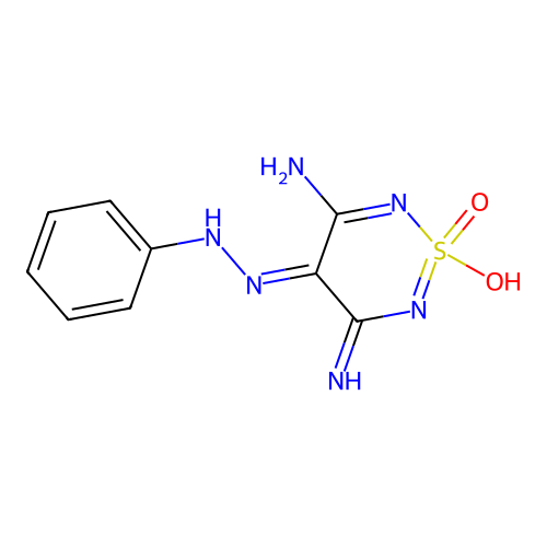 3,5-Diamino-4-(phenyldiazenyl)-1lambda(4),2,6-thiadiazin-1-ol 1-oxide structure