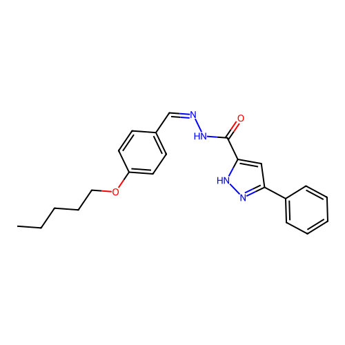 N-[(1Z)-2-(4-pentyloxyphenyl)-1-azavinyl](3-phenylpyrazol-5-yl)carboxamide structure