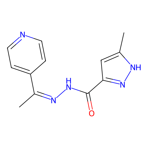 5-methyl-N-[(Z)-1-pyridin-4-ylethylideneamino]-1H-pyrazole-3-carboxamide structure