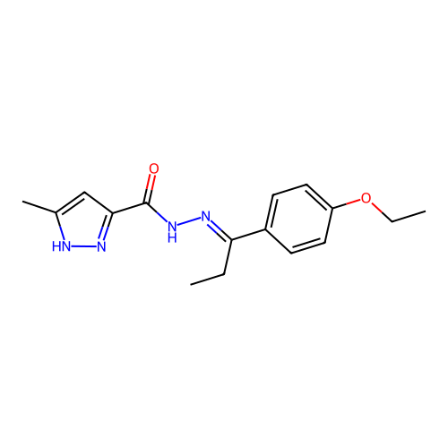 N'-[(1E)-1-(4-ethoxyphenyl)propylidene]-5-methyl-1H-pyrazole-3-carbohydrazide structure