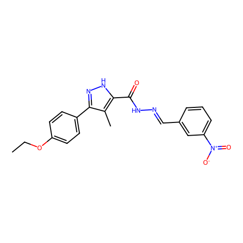 5(4-Ethoxy-PH)-4-ME-2H-pyrazole-3-carboxylic acid (3-nitro-benzylidene)hydrazide structure