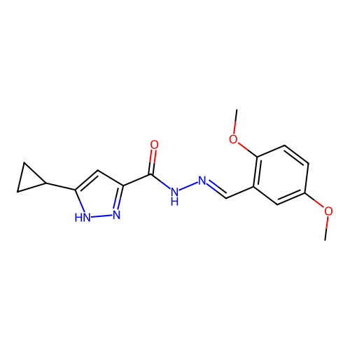 3-Cyclopropyl-N'-(2,5-dimethoxybenzylidene)-1H-pyrazole-5-carbohydrazide structure