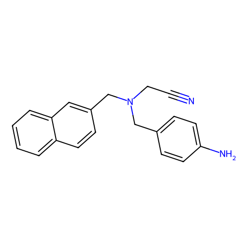2-[(4-Aminophenyl)methyl-(naphthalen-2-ylmethyl)amino]acetonitrile structure