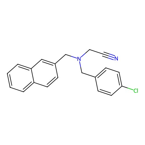 2-[(4-Chlorophenyl)methyl-(naphthalen-2-ylmethyl)amino]acetonitrile structure