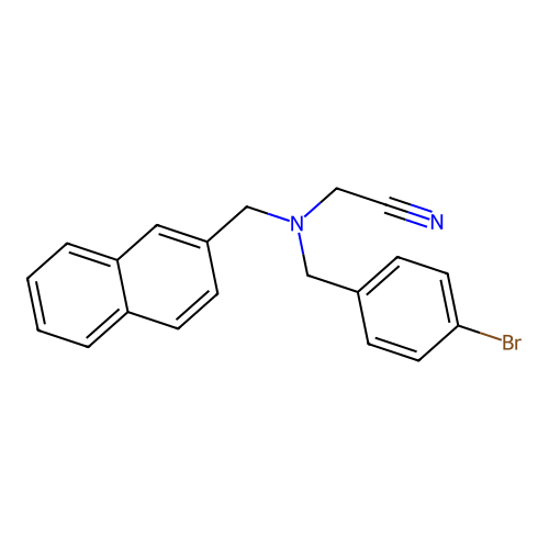2-[(4-Bromophenyl)methyl-(naphthalen-2-ylmethyl)amino]acetonitrile structure