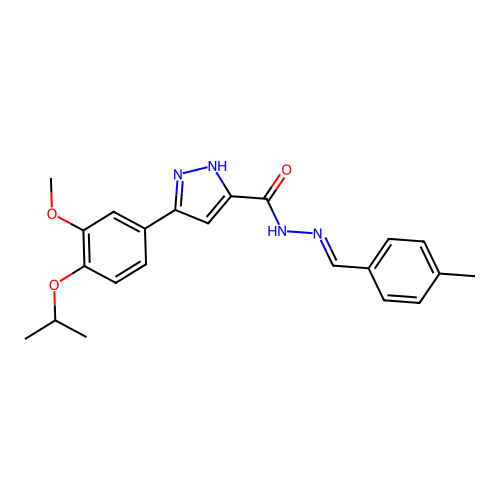 3-[3-methoxy-4-(propan-2-yloxy)phenyl]-N'-[(E)-(4-methylphenyl)methylidene]-1H-pyrazole-5-carbohydrazide structure