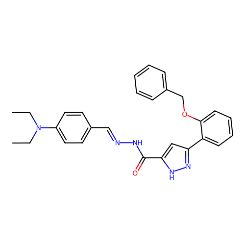 3-(2-(Benzyloxy)PH)N'-(4-(diethylamino)benzylidene)-1H-pyrazole-5-carbohydrazide structure