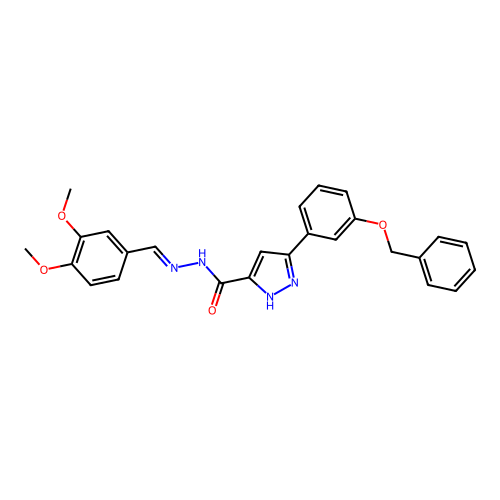 3-(3-(Benzyloxy)PH)-N'-(3,4-dimethoxybenzylidene)-1H-pyrazole-5-carbohydrazide structure