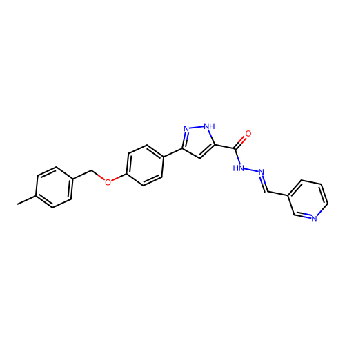 3-(4-((4-ME-Benzyl)oxy)PH)N'-(3-pyridinylmethylene)-1H-pyrazole-5-carbohydrazide structure