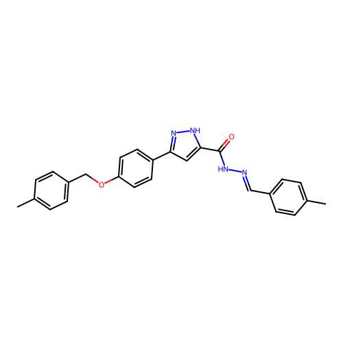 N'-(4-ME-Benzylidene)-3-(4-((4-methylbenzyl)oxy)PH)-1H-pyrazole-5-carbohydrazide structure