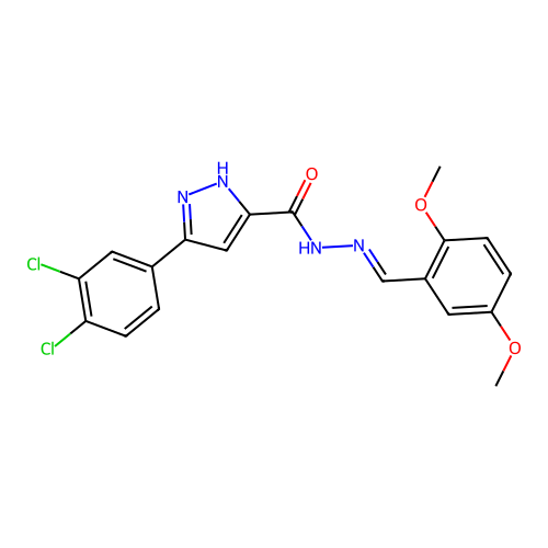 3-(3,4-dichlorophenyl)-N'-[(E)-(2,5-dimethoxyphenyl)methylidene]-1H-pyrazole-5-carbohydrazide structure