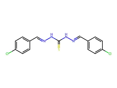 N,2-Bis[(4-chlorophenyl)methylidene]hydrazine-1-carbohydrazonothioic acid structure