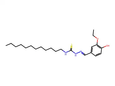 Benzaldehyde, 3-ethoxy-4-hydroxy-, 4-dodecyl-3-thiosemicarbazone structure