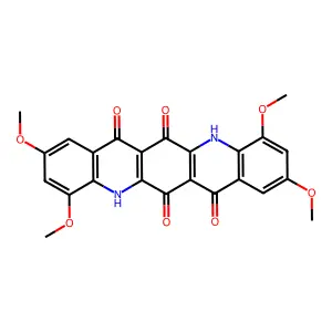 2,4,9,11-Tetramethoxy-5,12-dihydroquinolino[2,3-b]acridine-6,7,13,14-tetrone structure